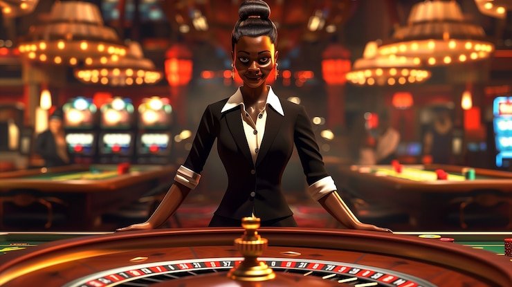 Studio Live Blackjack dengan dealer profesional dan layar multi-kamera